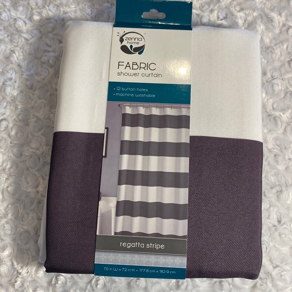 Zenna home fabric shower curtain NWT